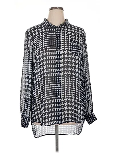Pre-owned Two By Vince Camuto Long Sleeve Blouse In Silver