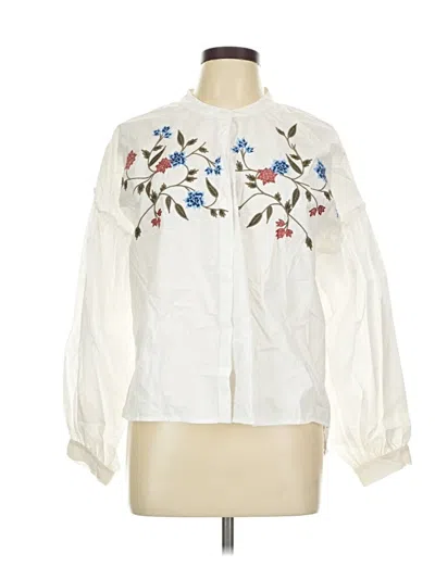 Pre-owned Two By Vince Camuto Long Sleeve Blouse In White