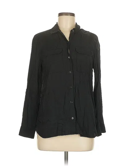 Pre-owned Two By Vince Camuto Long Sleeve Button Down Shirt In Black