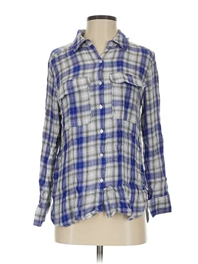 Pre-owned Two By Vince Camuto Long Sleeve Button Down Shirt In Blue