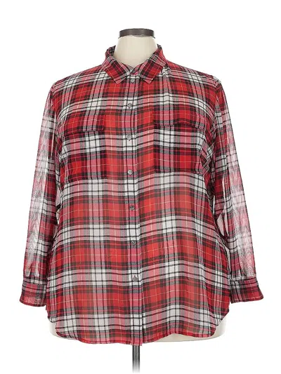 Pre-owned Two By Vince Camuto Long Sleeve Button Down Shirt In Red