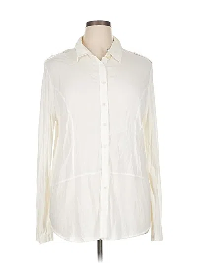 Pre-owned Two By Vince Camuto Long Sleeve Button Down Shirt In White