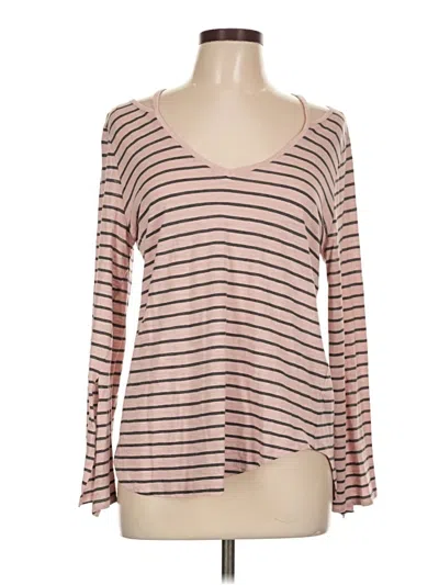 Pre-owned Two By Vince Camuto Long Sleeve Top Burgundy Scoop Neck Tops