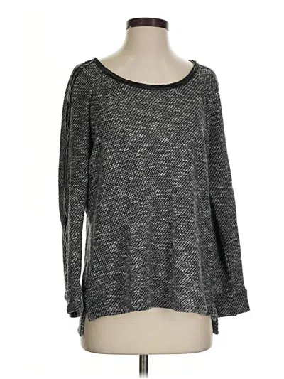 Pre-owned Two By Vince Camuto Long Sleeve Top Gray Boatneck Tops