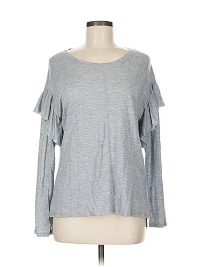 Pre-owned Two By Vince Camuto Long Sleeve Top Gray Cold Shoulder Neckline Tops