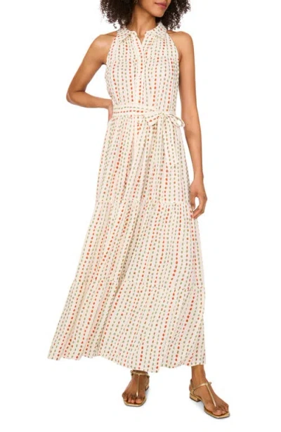 Two By Vince Camuto Print Tie Waist Sleeveless Maxi Shirtdress