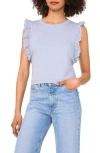 Two By Vince Camuto Ruffle Eyelet Tank Top In Blue