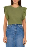 Two By Vince Camuto Ruffle Eyelet Tank Top In Dark Green