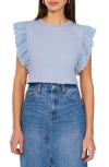 Two By Vince Camuto Ruffle Eyelet Tank Top In Lake Breeze