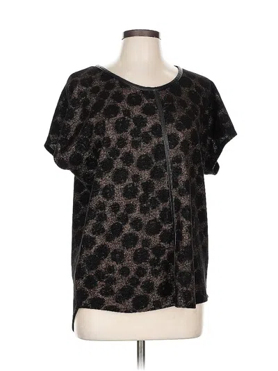 Pre-owned Two By Vince Camuto Short Sleeve Blouse In Black