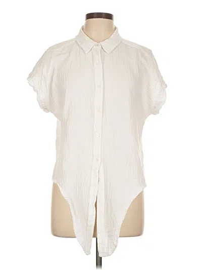 Pre-owned Two By Vince Camuto Short Sleeve Blouse In Ivory