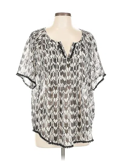 Pre-owned Two By Vince Camuto Short Sleeve Blouse In Silver