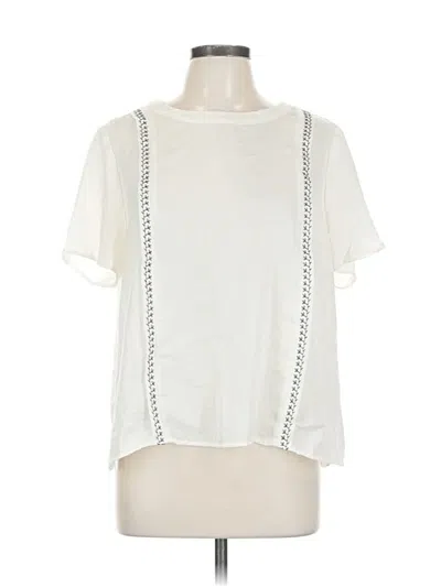 Pre-owned Two By Vince Camuto Short Sleeve Blouse In White