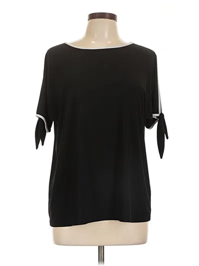 Pre-owned Two By Vince Camuto Short Sleeve Top Black Boatneck Tops