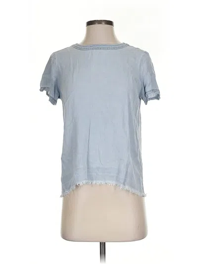 Pre-owned Two By Vince Camuto Short Sleeve Top Blue Keyhole Neckline Tops