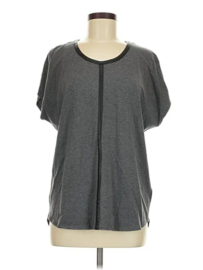 Pre-owned Two By Vince Camuto Short Sleeve Top Gray Scoop Neck Tops