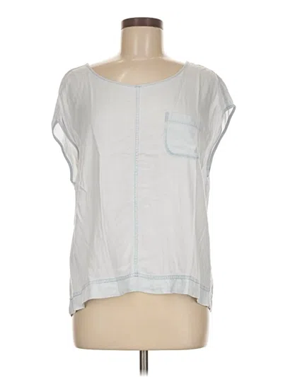 Pre-owned Two By Vince Camuto Short Sleeve Top Silver Scoop Neck Tops