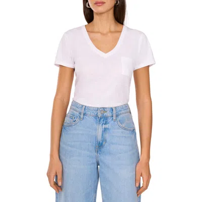 Two By Vince Camuto V-neck Pocket T-shirt In Ultra White