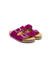 Two Con Me By Pépé Maxime Velvet Slides In Pink