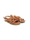 Two Con Me By Pépé Suede Open-toe Sandals In Brown