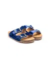 Two Con Me By Pépé Velvet Slip-on Sandals In Blue