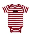 Two Feet Ahead Baby Boys And Girls Cardinal Arkansas Razorbacks Stripe Shoulder Bodysuit In Cardinal