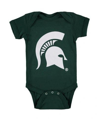 Two Feet Ahead Baby Boys And Girls Green Michigan State Spartans Big Logo Bodysuit