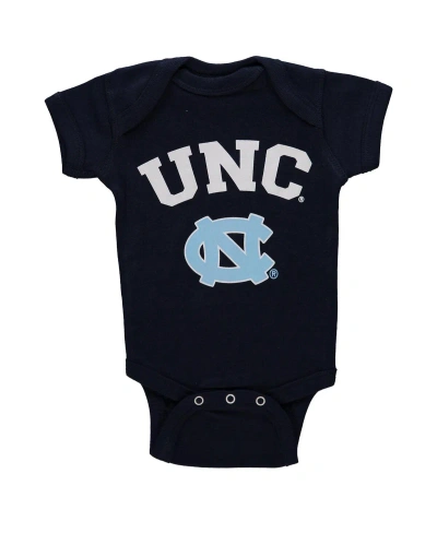 Two Feet Ahead Baby Boys And Girls Navy North Carolina Tar Heels Arch & Logo Bodysuit