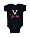 Two Feet Ahead Baby Boys And Girls Navy Virginia Cavaliers Big Logo Bodysuit In Navy
