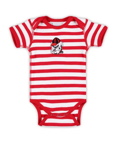 Two Feet Ahead Baby Boys And Girls Red Georgia Bulldogs Stripe Shoulder Bodysuit