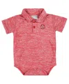 Two Feet Ahead Baby Boys And Girls Scarlet Ohio State Buckeyes Space-dye Golf Polo Bodysuit In Scarlet
