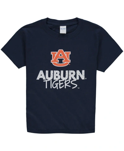 Two Feet Ahead Kids' Big Boys Navy Auburn Tigers Crew Neck T-shirt