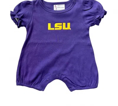 Two Feet Ahead Kids' Girl's Lsu Romper In Purple In Blue
