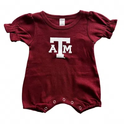 Two Feet Ahead Kids' Girl's Texas A & M Romper In Maroon In Brown