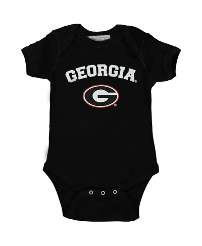Two Feet Ahead Babies' Infant Boys And Girls Black Georgia Bulldogs Arch & Logo Bodysuit
