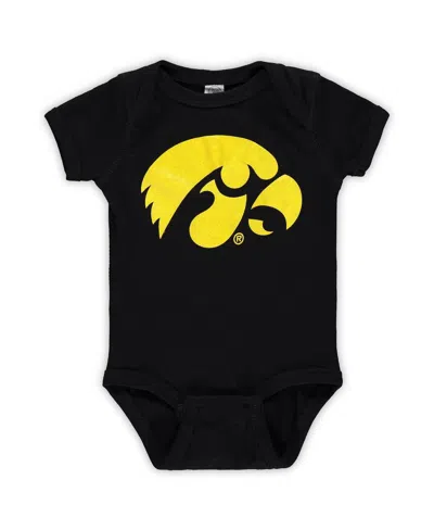 Two Feet Ahead Babies' Infant Boys And Girls Black Iowa Hawkeyes Big Logo Bodysuit
