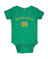 Two Feet Ahead Infant Boys And Girls Green Notre Dame Fighting Irish Arch & Logo Bodysuit In Green