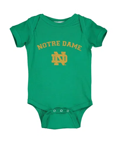 Two Feet Ahead Babies' Infant Boys And Girls Green Notre Dame Fighting Irish Arch & Logo Bodysuit