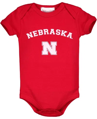 Two Feet Ahead Babies' Infant Boys And Girls Scarlet Nebraska Huskers Arch And Logo Bodysuit