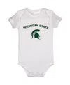 Two Feet Ahead Infant Boys And Girls White Michigan State Spartans Arch & Logo Bodysuit In White