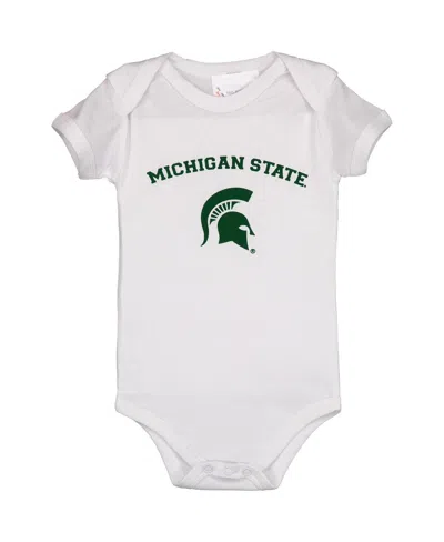 Two Feet Ahead Babies' Infant Boys And Girls White Michigan State Spartans Arch & Logo Bodysuit
