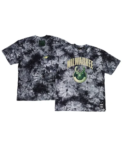 Two Hype Men's And Women's Nba X  Black Milwaukee Bucks Culture & Hoops Tie-dye T-shirt