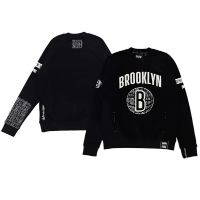 Two Hype Men's And Women's Nba X  Black Brooklyn Nets Culture & Hoops Heavyweight Pullover Sweatshirt