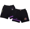 TWO HYPE UNISEX NBA X TWO HYPE  BLACK LOS ANGELES LAKERS CULTURE & HOOPS PREMIUM CLASSIC FLEECE SHORTS