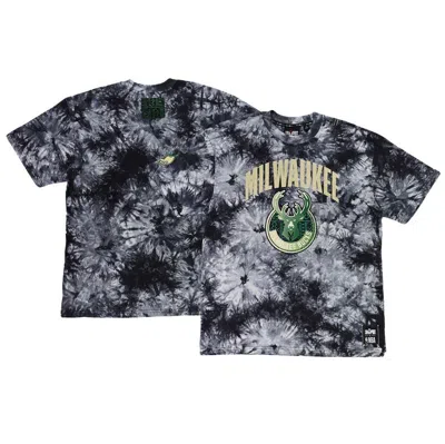 Two Hype Men's And Women's Nba X  Black Milwaukee Bucks Culture & Hoops Tie-dye T-shirt