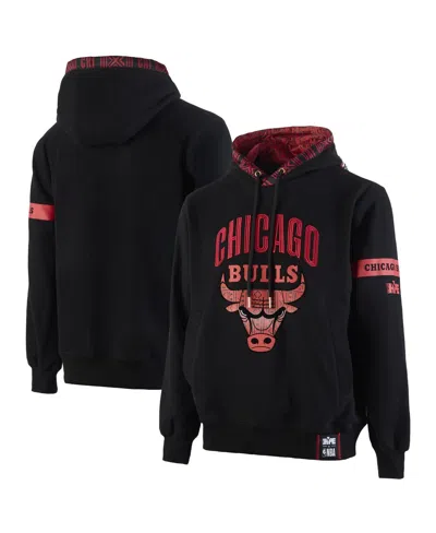 Two Hype X Nba Men's Black Chicago Bulls Culture Hoops Collection Premium Pullover Hoodie