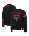 Two Hype X Nba Men's Black Chicago Bulls Culture Hoops Collection Premium Pullover Sweatshirt In Black