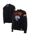 Two Hype X Nba Men's Black New York Knicks Culture Hoops Collection Premium Pullover Sweatshirt In Black
