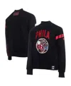 Two Hype X Nba Men's Black Philadelphia 76ers Culture Hoops Collection Premium Pullover Sweatshirt In Black