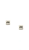 Two Jeys Dice Stud Earrings In Silver
